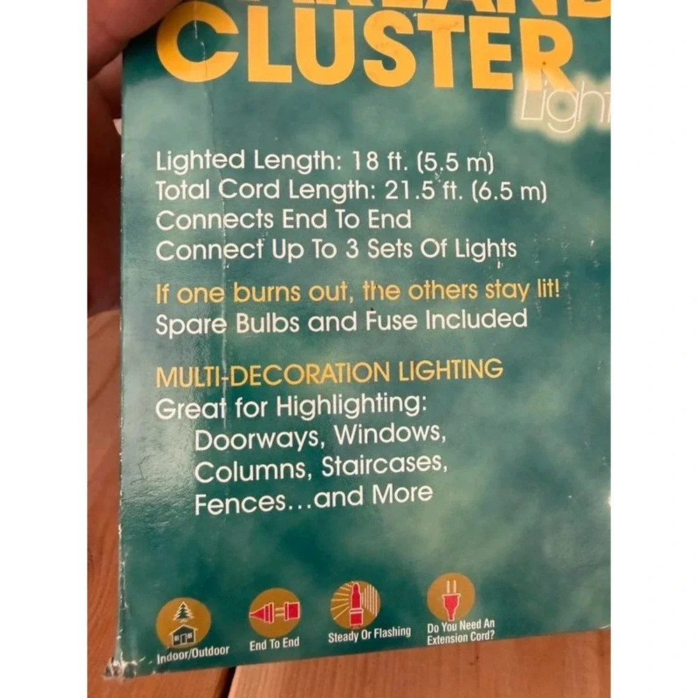 Clear Garland Cluster Lights 300ct Outdoor Patio Party String Lights
